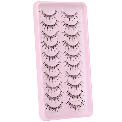 Manga Lashes Natural Look Individual Lash Clusters Anime False Eyelashes Wispy Spiky Kawaii Korean Makeup Clear Band 3D Short Faux Mink Manhua Eyelashes